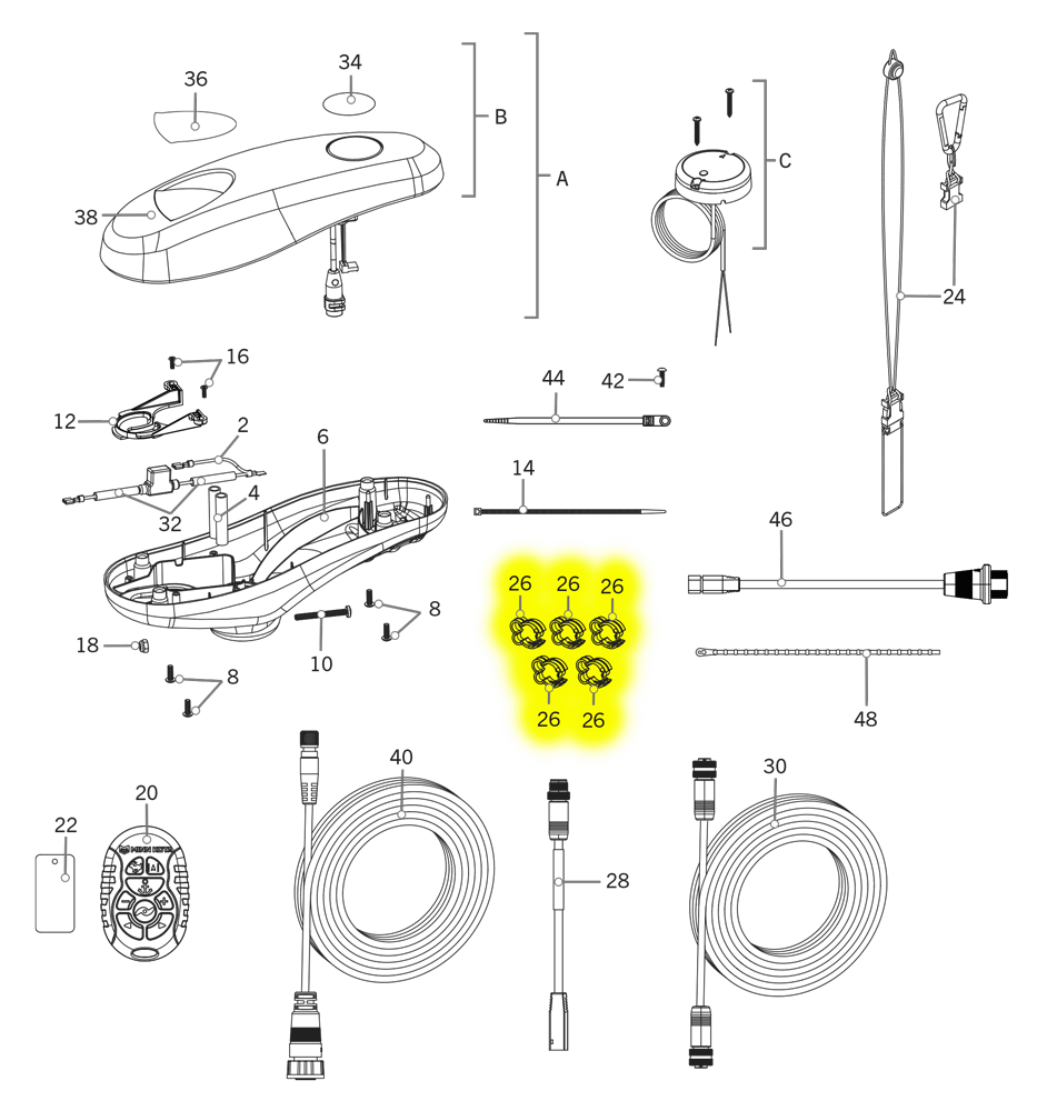 Minn Kota Cable Routing Clip (5 Pack) 2290844-5 | Northland Marine
