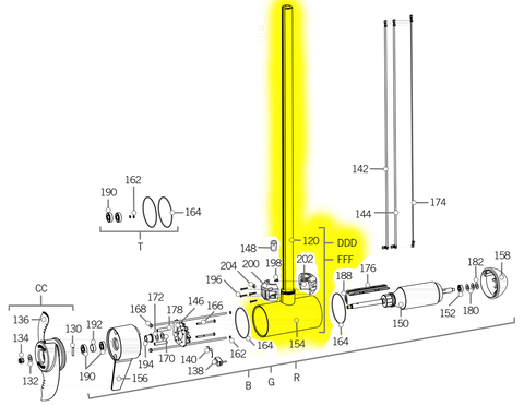 Minn Kota 72" Composite Tube/Center Housing Assembly 112# SW 2777344