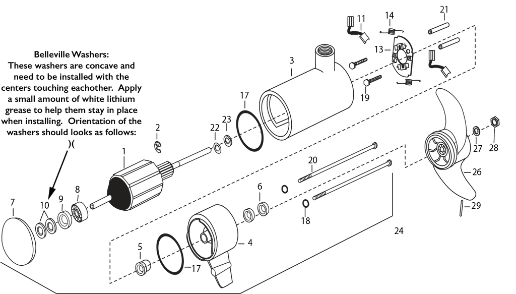 Minn Kota Plain End Housing Assembly 4