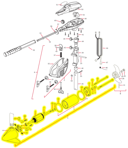 Minn Kota 45# Lower Unit Assembly SC SW 2069284