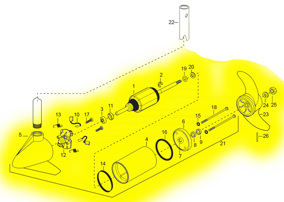 Minn Kota 70# Lower Unit Assembly SC SW 2886040 | Northland Marine Minn Kota 70# Lower Unit Assembly SC SW 2886040 | Northland Marine