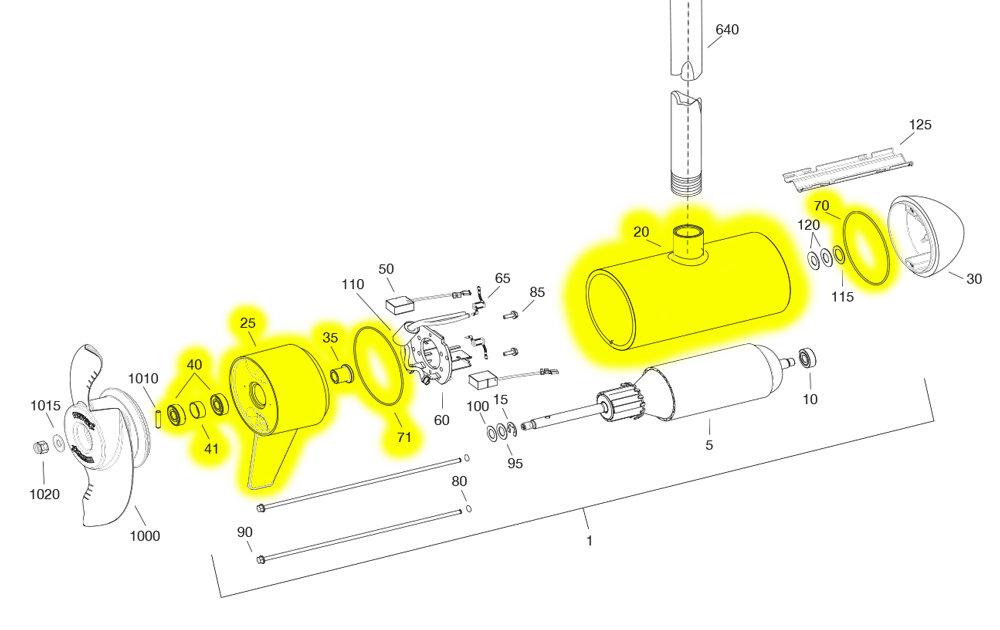 Minn Kota Brush End Housing Assembly (Engine Mount)(80-101 Minn Kota Brush End Housing Assembly (Engine Mount)(80-101